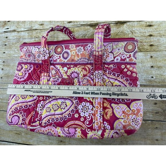 Vera Bradley Raspberry Fizz 2008 Retired Pattern Shoulder Strap Purse Tote EUC - Picture 4 of 12